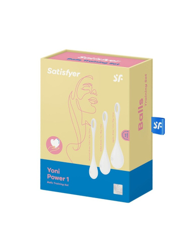 Satisfyer Yoni Power 1 набор йони бусин, диаметр 2-2,5-3 см (белый)